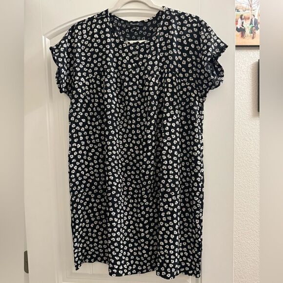 🌞 Madewell Shirred Easy Dress in Woodcut Flowers - Picture 6 of 8